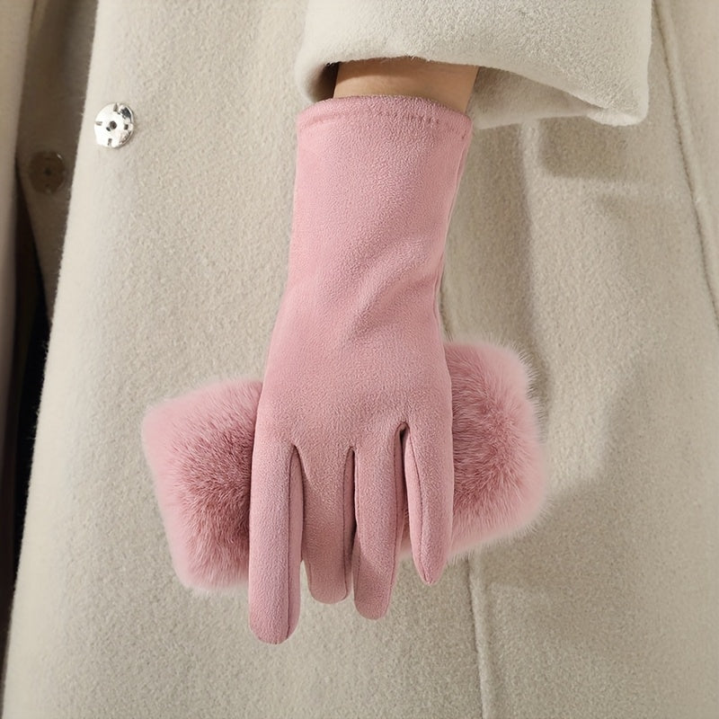 Women’s Faux Fur Cuff Winter Gloves