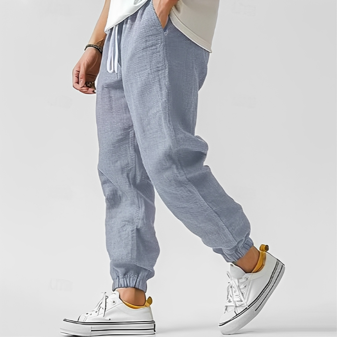 Men's Drawstring Elastic Waist Tapered Jogger Pants with Pockets
