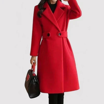 Women's Double-Breasted Longline Lapel Coat
