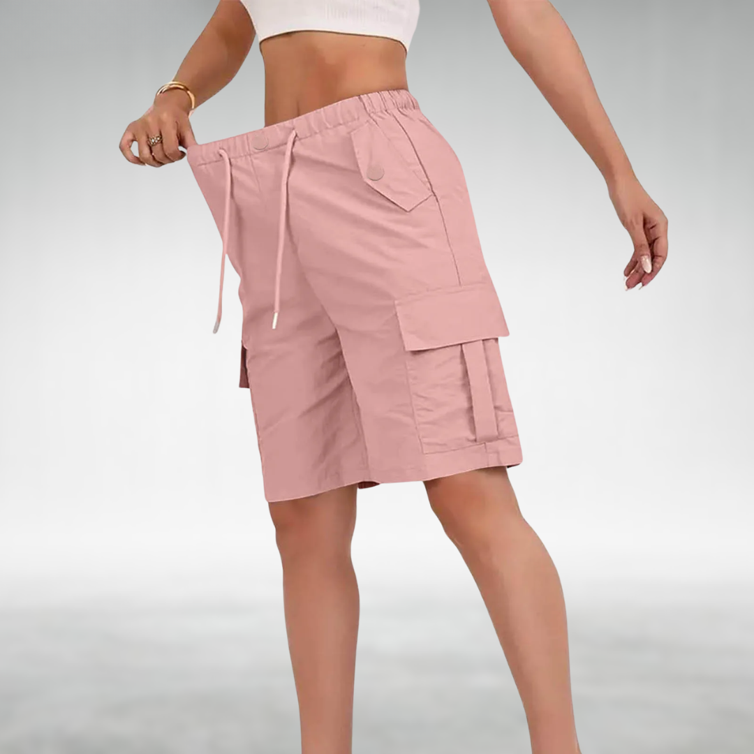 Cargo-Bermudashorts für Damen mit Kordelzug