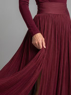 Women’s Turtleneck Pleated Maxi Dress