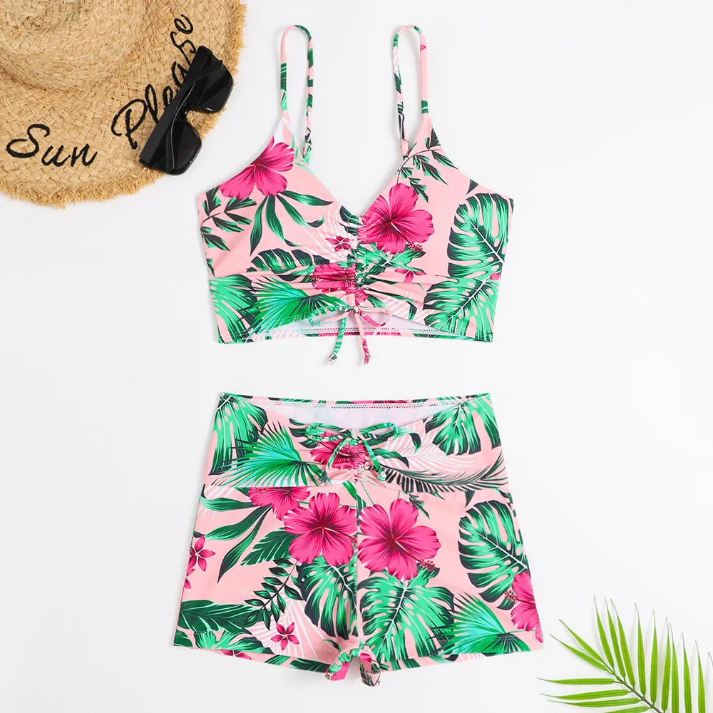 Trendy Dames Tankini Set met Print en Flatterende Pasvorm