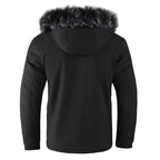 Veste d’hiver pour homme à capuche en fourrure