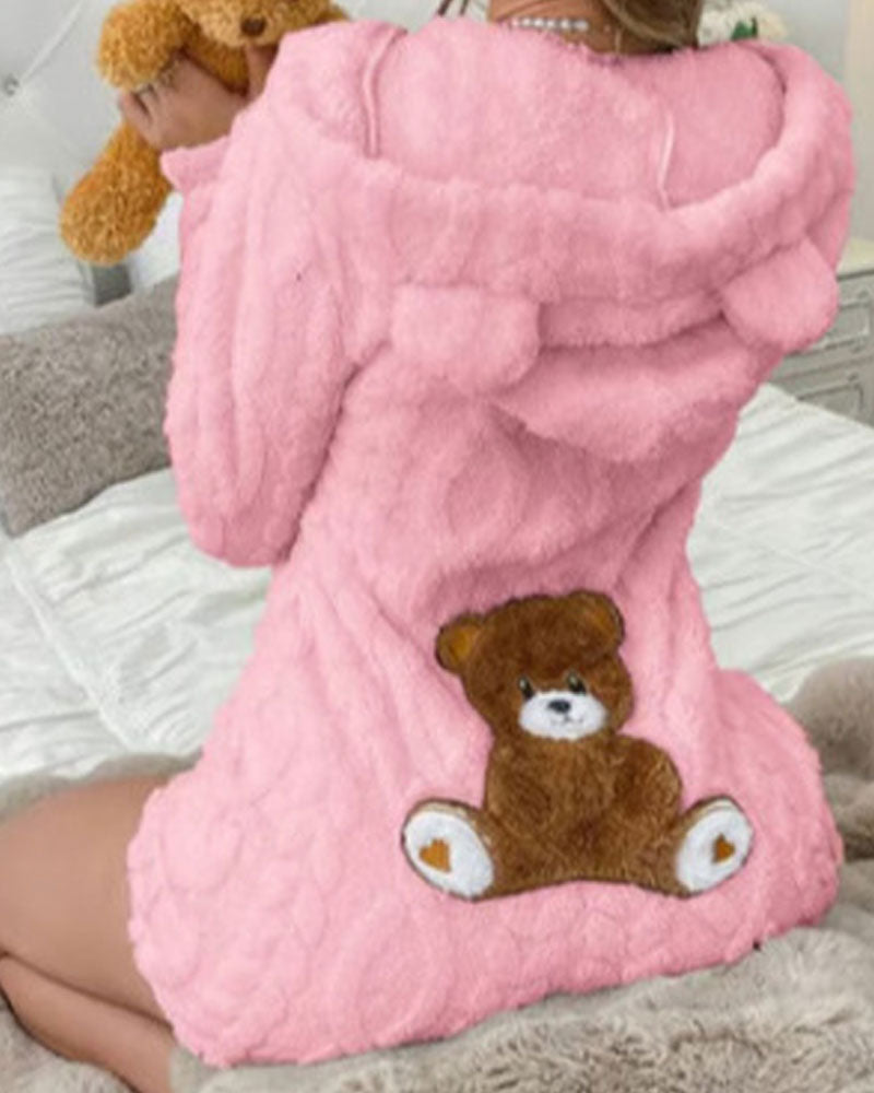 Combinaison à capuche pour femme en maille torsadée duveteuse