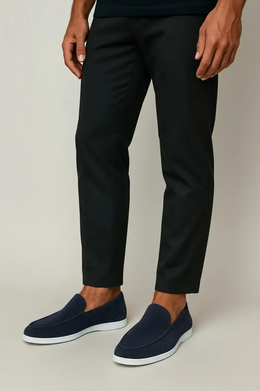 Klassiska penny-loafers i mocka för män