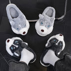 Plysj-hjemmesko til kvinder med husky-design og slip-on-model