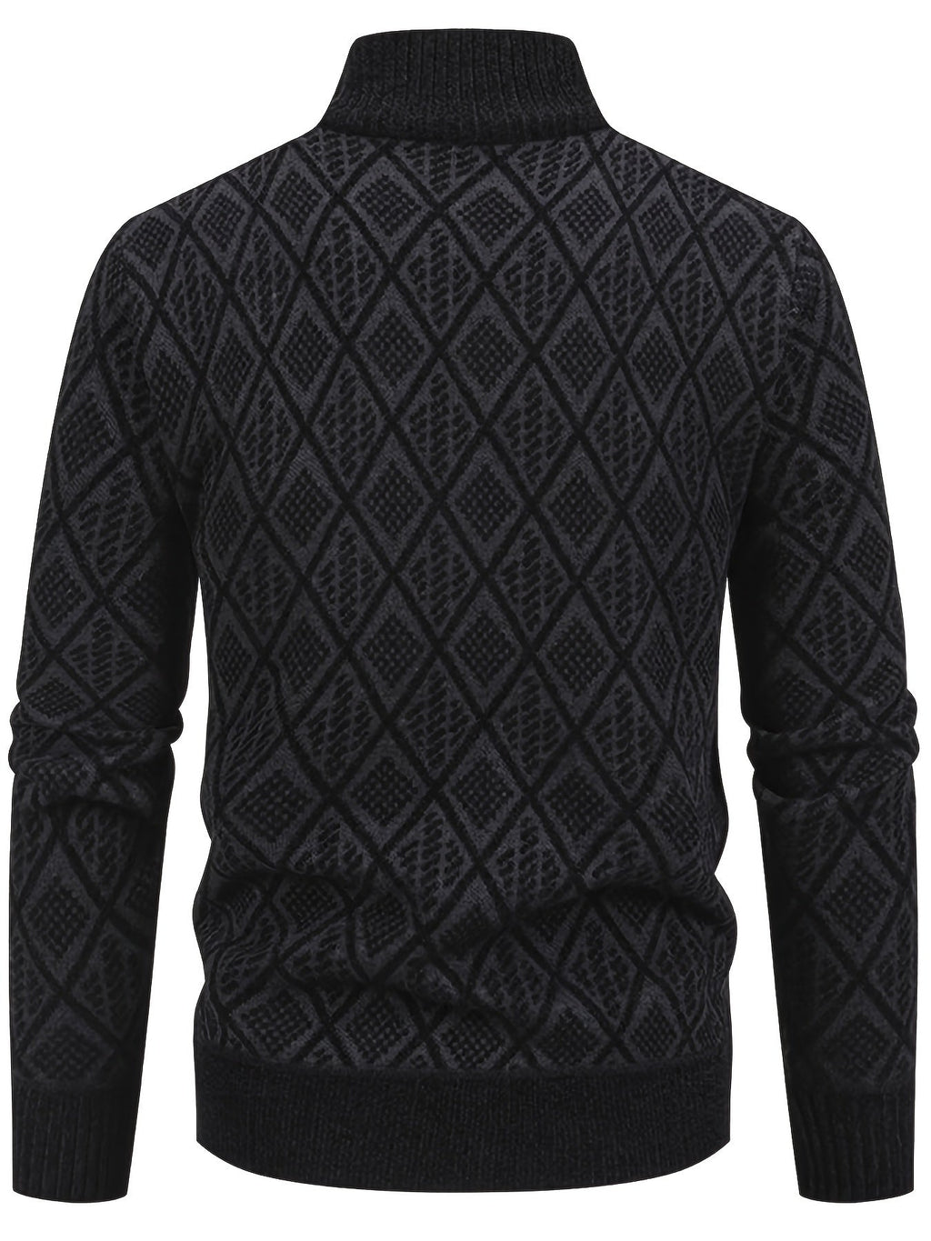 Cardigan da uomo con motivo geometrico e chiusura a zip