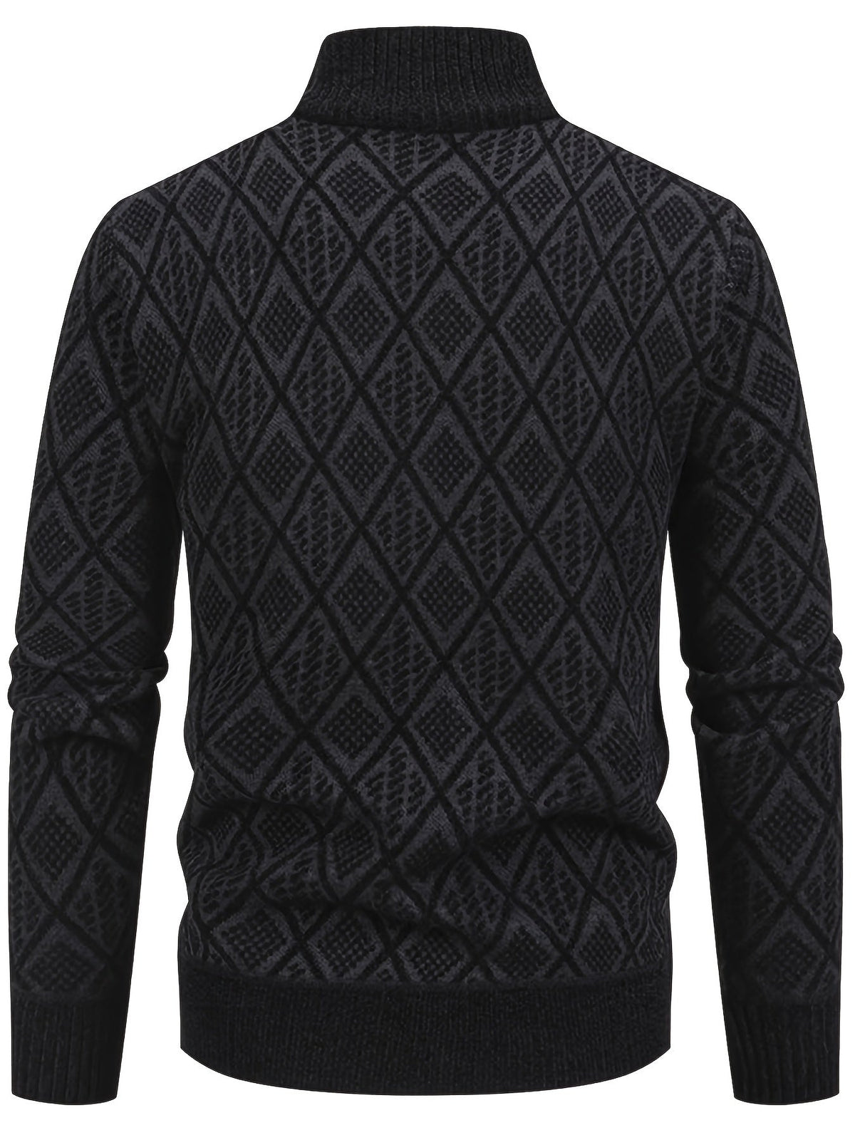 Cardigan da uomo con motivo geometrico e chiusura a zip