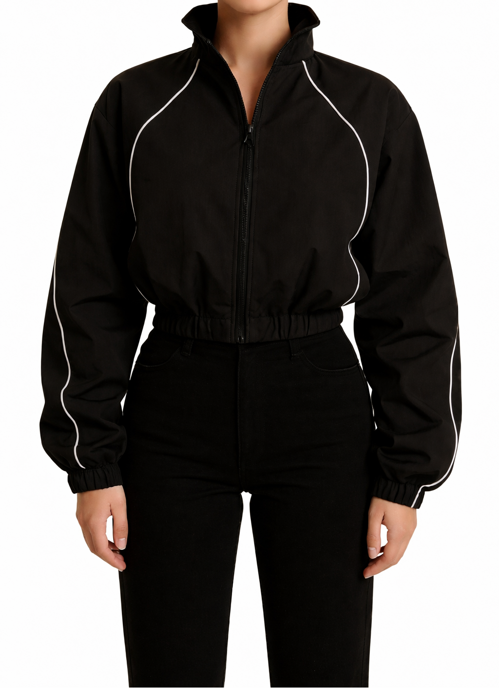 Kurze Trainingsjacke mit Reißverschluss für Damen