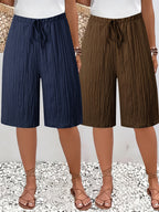 Damen Bermudashorts mit weitem Bein und lockerem Tunnelzug