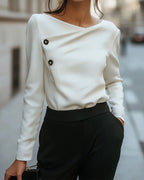 Women’s Asymmetric Button Long Sleeve Top