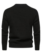 Kabelstrikket rundhalset sweater til mænd