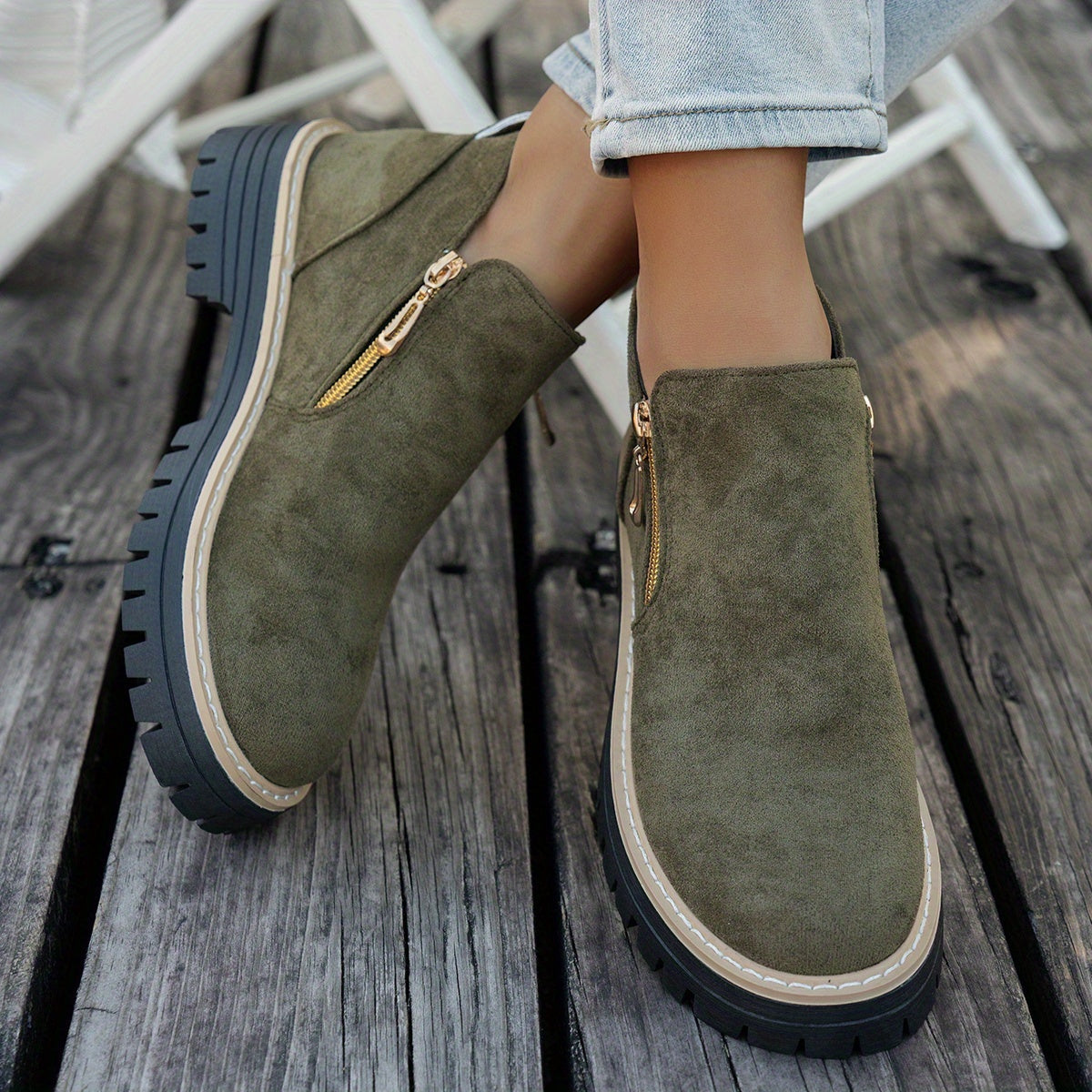 Women’s Side Zip Platform Ankle Boots