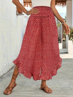 Women's Smocked Waist Wide Leg Trousers