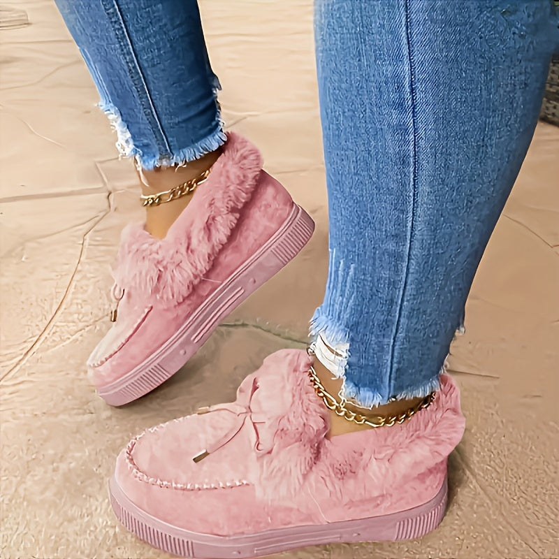 Mocassins pour femmes à bordure en fausse fourrure