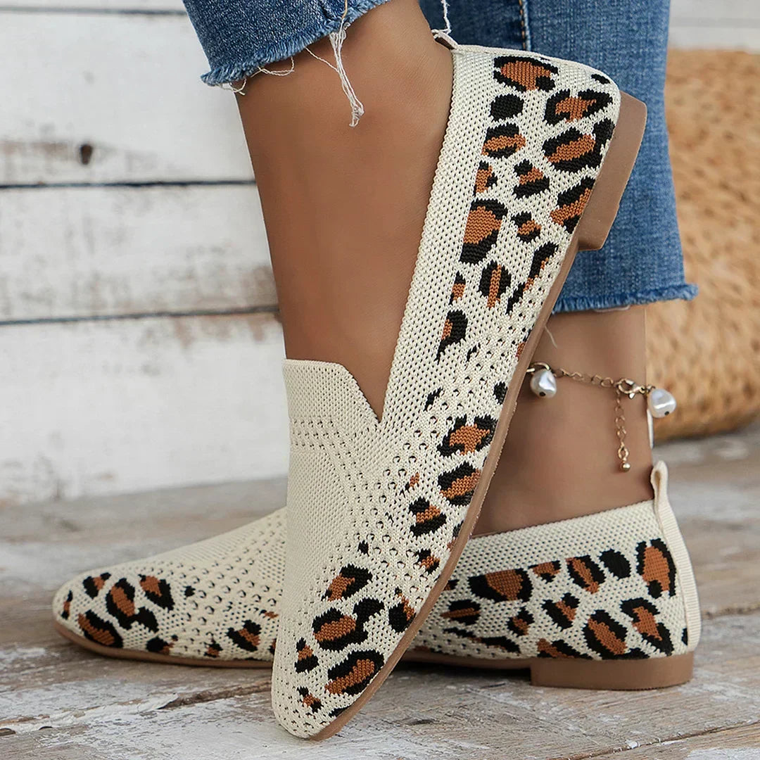 Mocassins plats en tricot respirant pour femmes