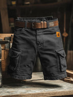 Men's Cargo Shorts with Multiple Pockets and Adjustable Waistband