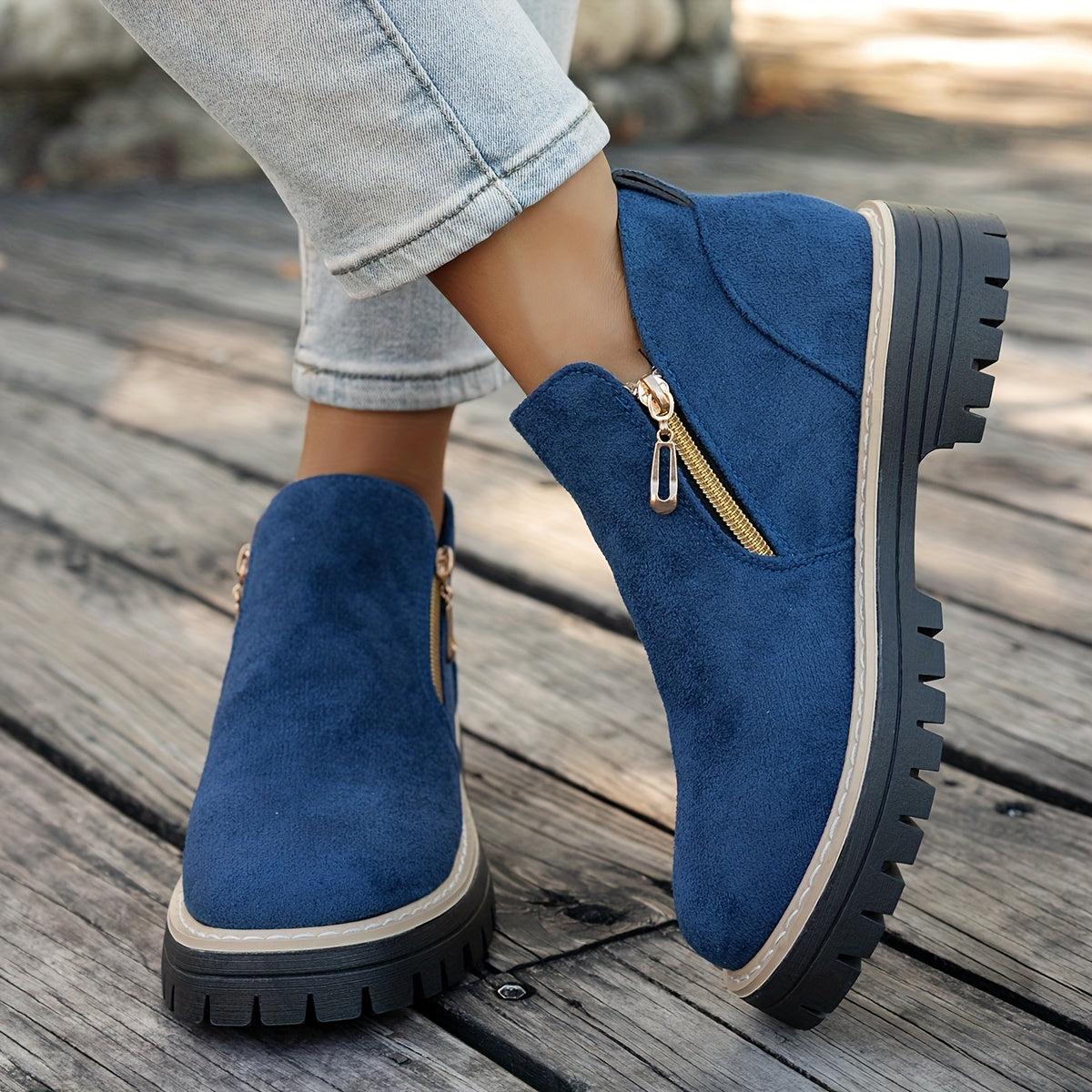 Women’s Side Zip Platform Ankle Boots