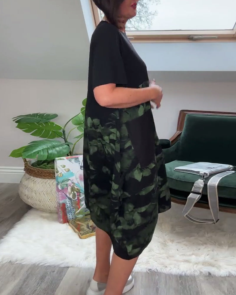 Women's Floral Panel Midi Dress