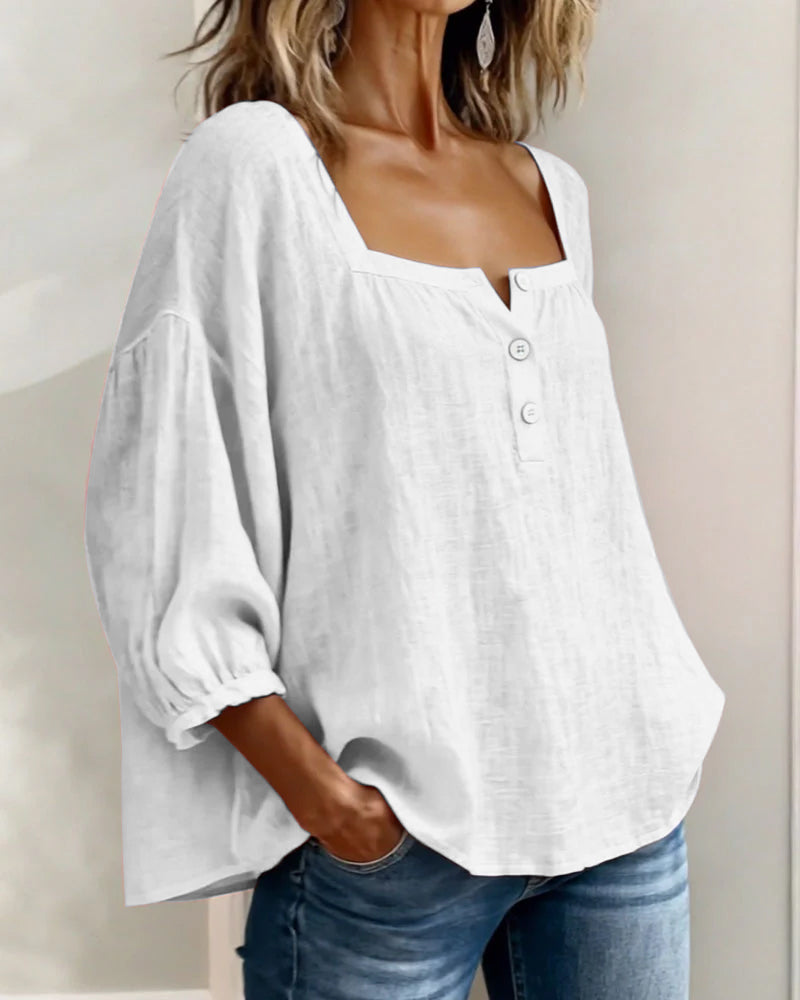 MOREAU LYON | BLOUSE À COL CARRE POUR FEMMES