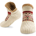 Men’s Fair Isle Knit Winter Slipper Socks