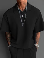 Herren Smart-Casual-Zweiteiler mit Poloshirt und geraden Hosenbeinen