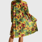Women's Tropical Floral Three Piece Bikini Set with Sheer Cover Up