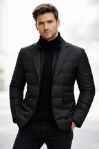 Herren-Steppblazer mit fallendem Revers