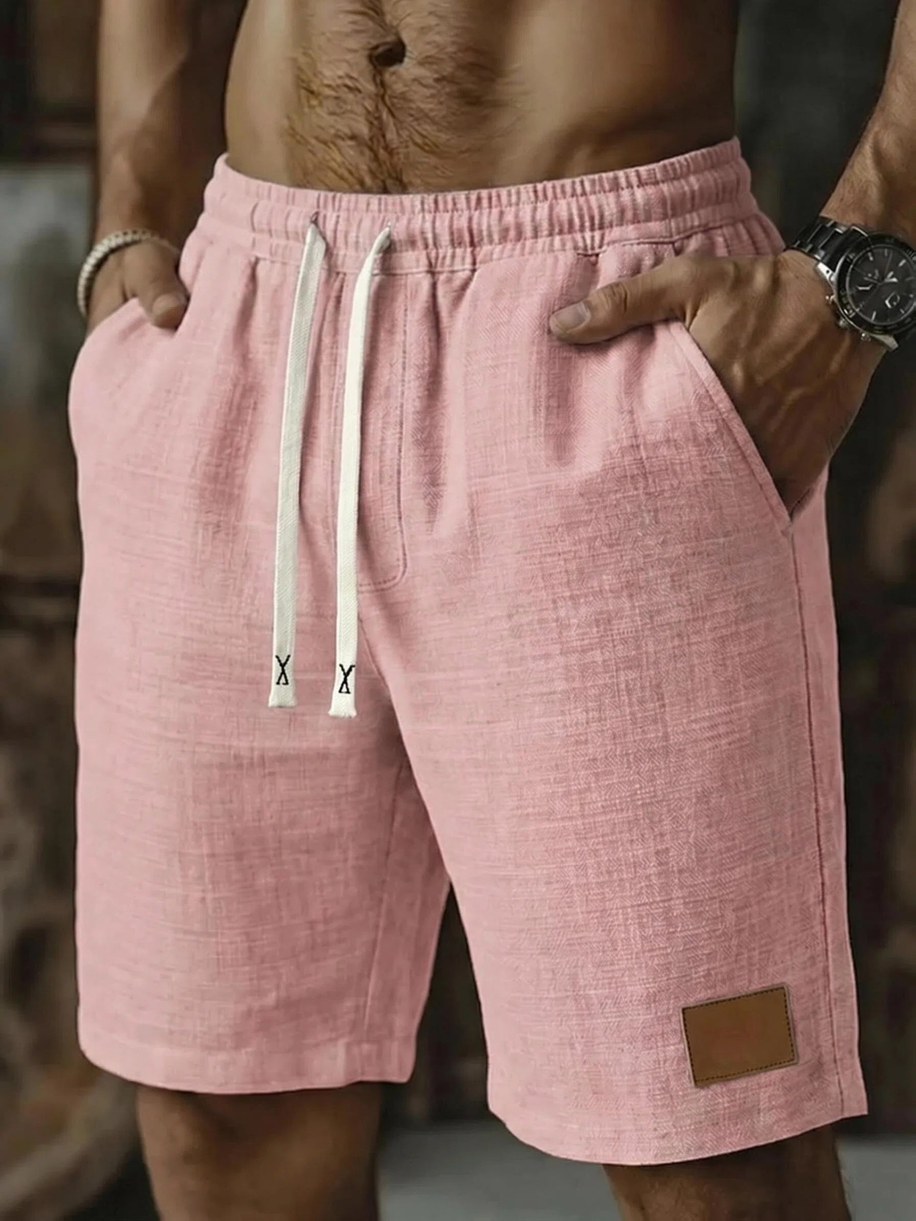Men's Textured Drawstring Lounge Shorts