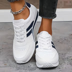Retro-Sneaker für Damen mit kontrastierenden Schnürsenkeln