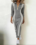 Women’s Contrast Stripe Zip Midi Dress