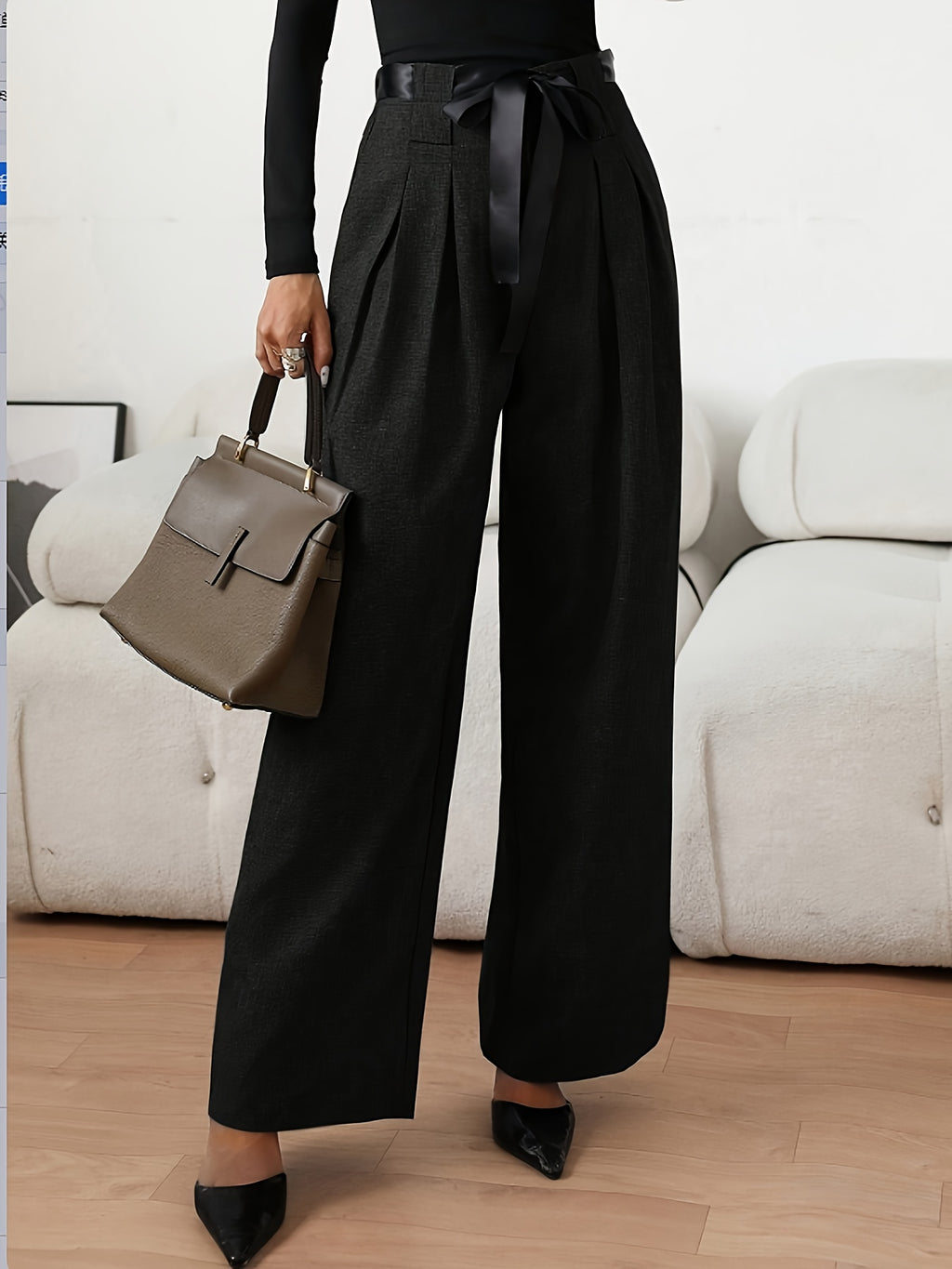 Women’s High Waist Pleated Wide Leg Pants