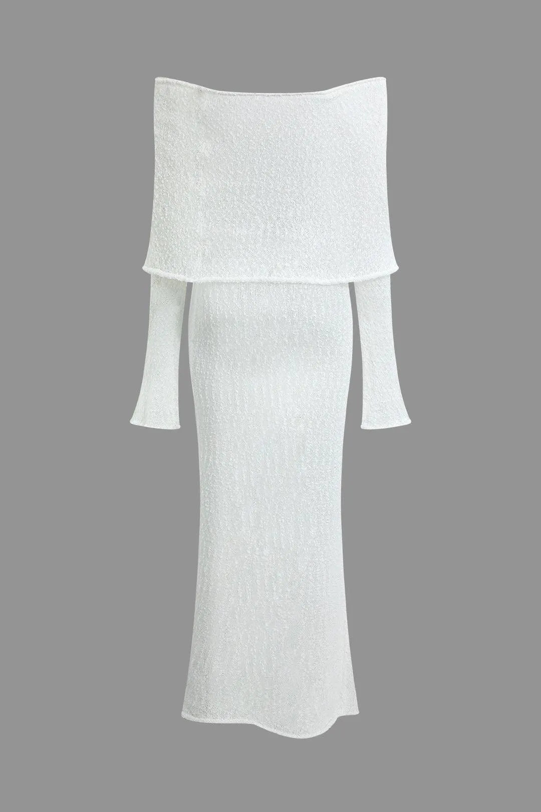 Elegantes Off-Shoulder Strick-Maxikleid für Damen Weich Figurbetont Abendstil