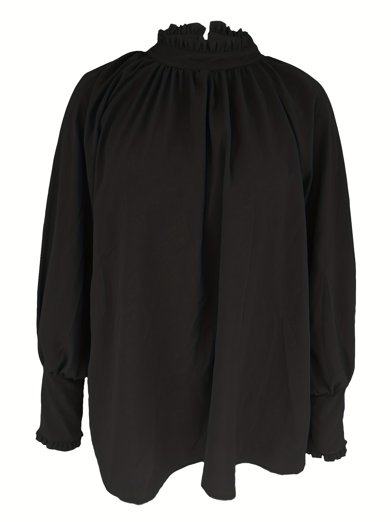 Damen Schleifenkragen-Bluse mit fließender Passform und eleganten langen Ärmeln