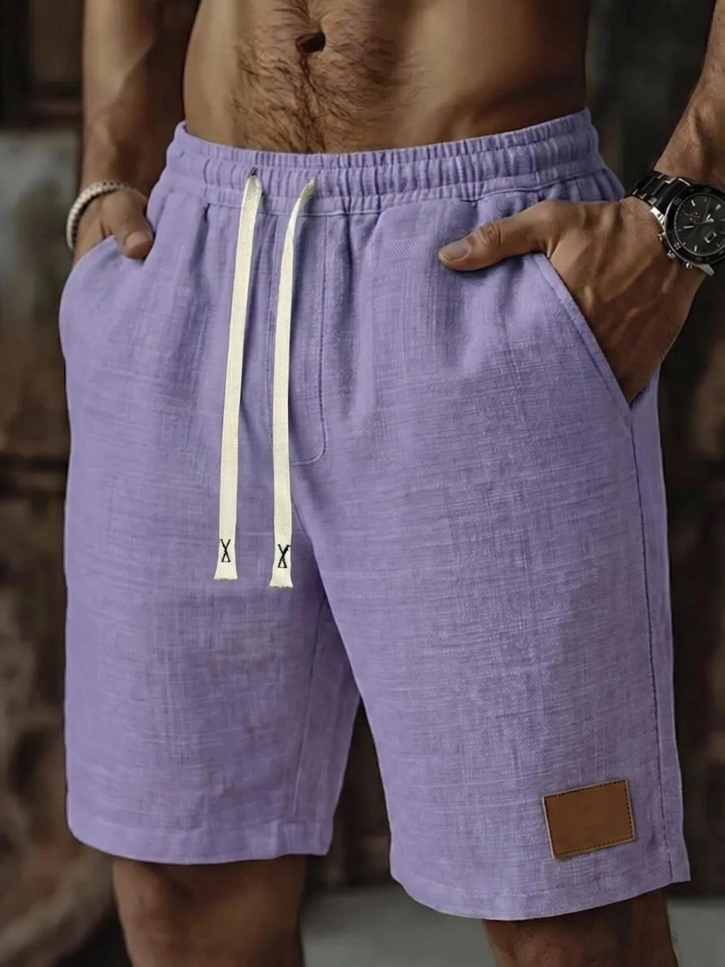 Men's Textured Drawstring Lounge Shorts