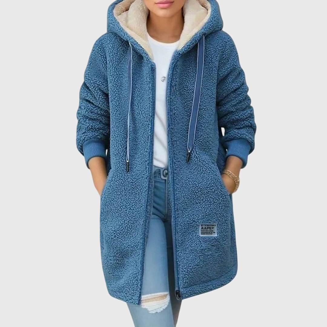 Women's Hooded Sherpa Longline Jacket