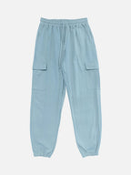Leichte Herren-Linen-Mischung Cargo-Jogginghose mit lockerem Schnitt und Kordelzug in der Taille