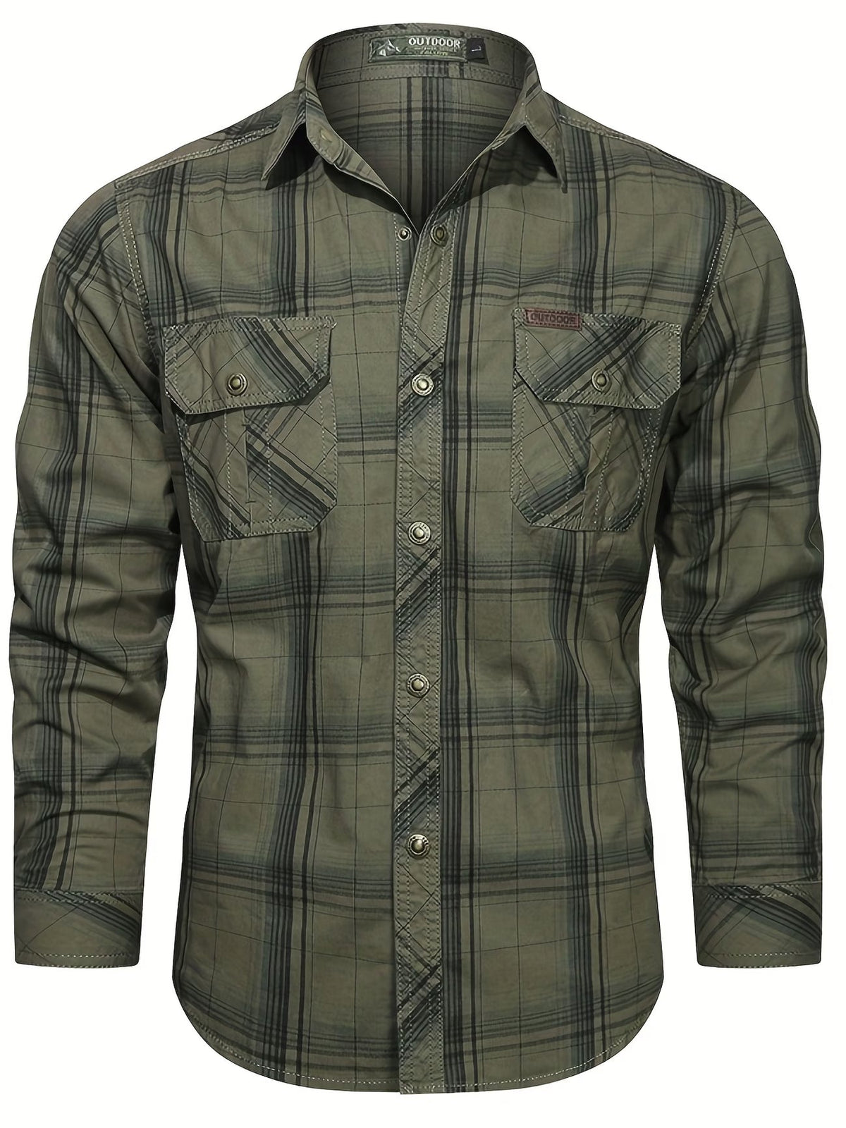 Camicia da uomo a quadri con bottoni