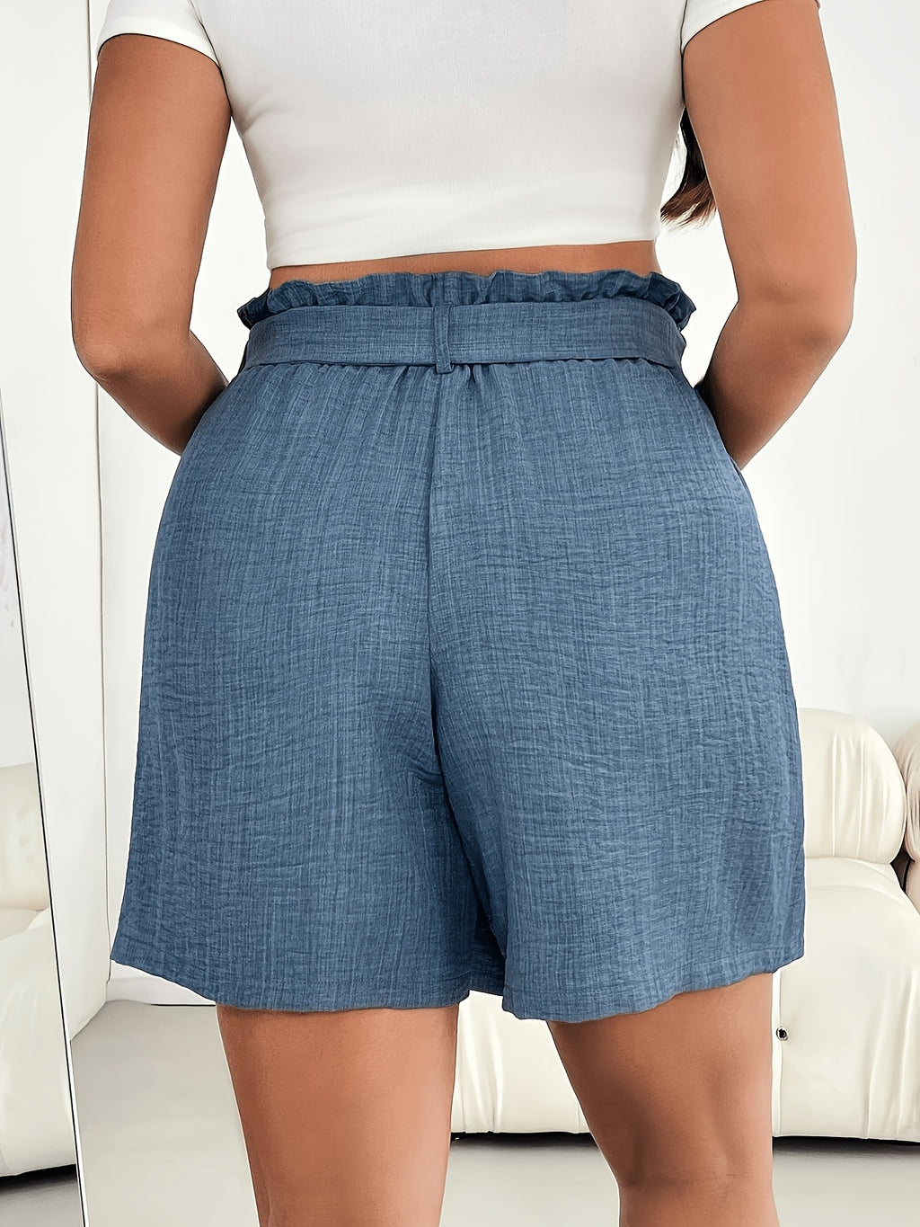Women’s Summer Mini Skirt with Tie Waist and Front Pocket Detail
