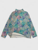 Damenpullover mit geometrischem Muster und Stehkragen