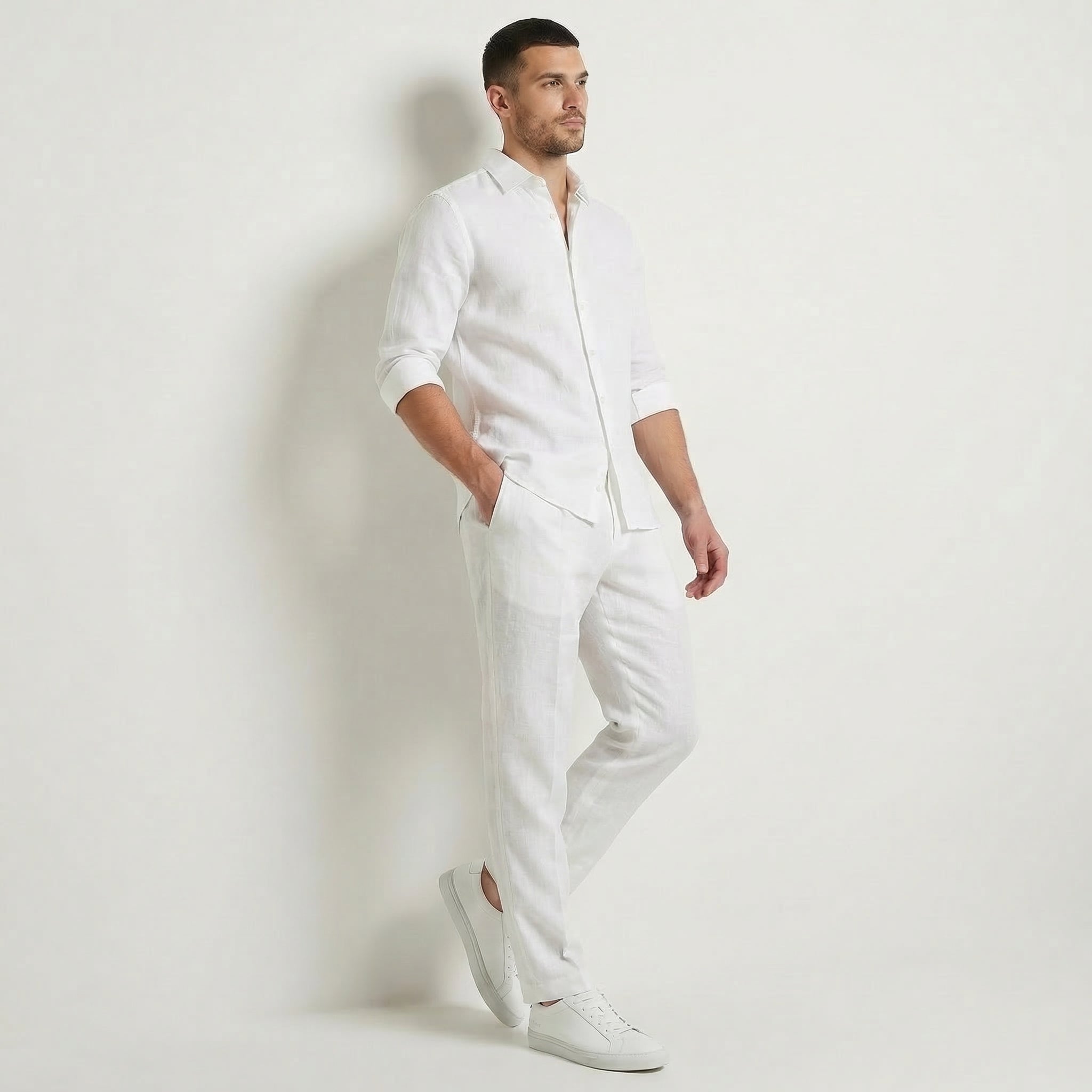Men’s Lightweight Linen Straight Leg Trousers