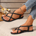 Damen Geflochtene Riemchensandalen mit leichter, flexibler Sohle
