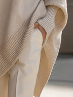 Poncho de punto oversize para mujer