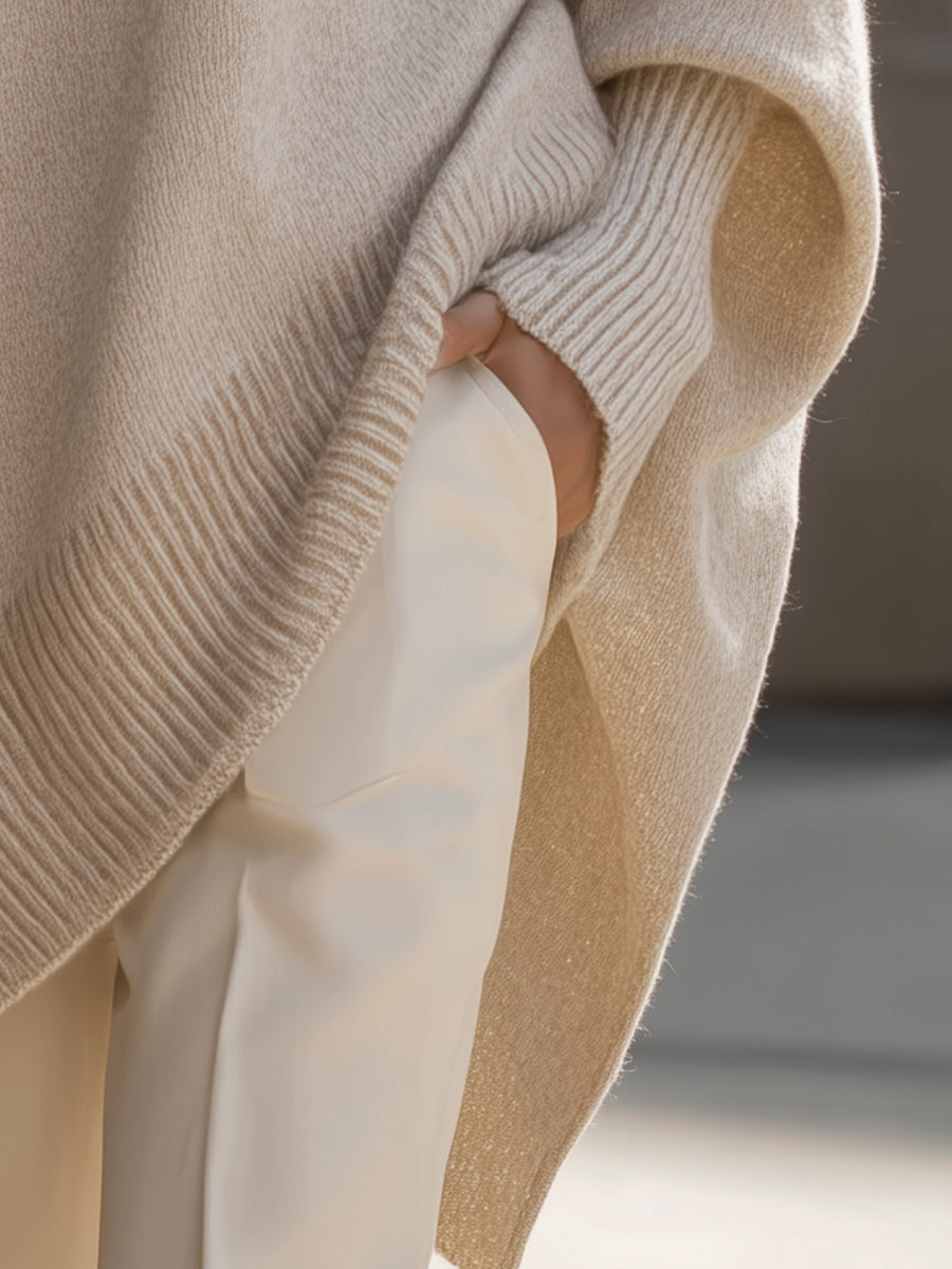 Poncho de punto oversize para mujer