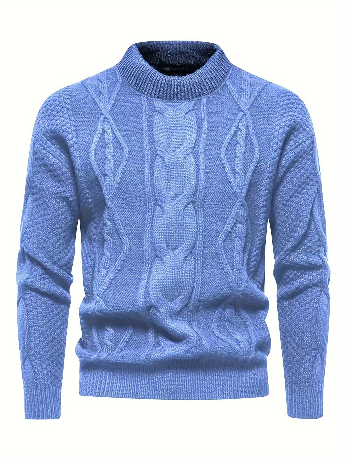 Maglione girocollo da uomo in maglia a trecce