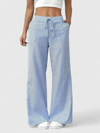 Women's Striped Wide Leg Trousers