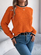 Women’s Textured Knit Crew Neck Sweater