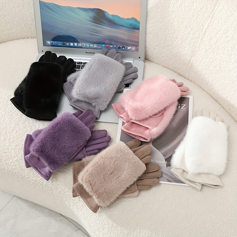 Women’s Faux Fur Cuff Winter Gloves