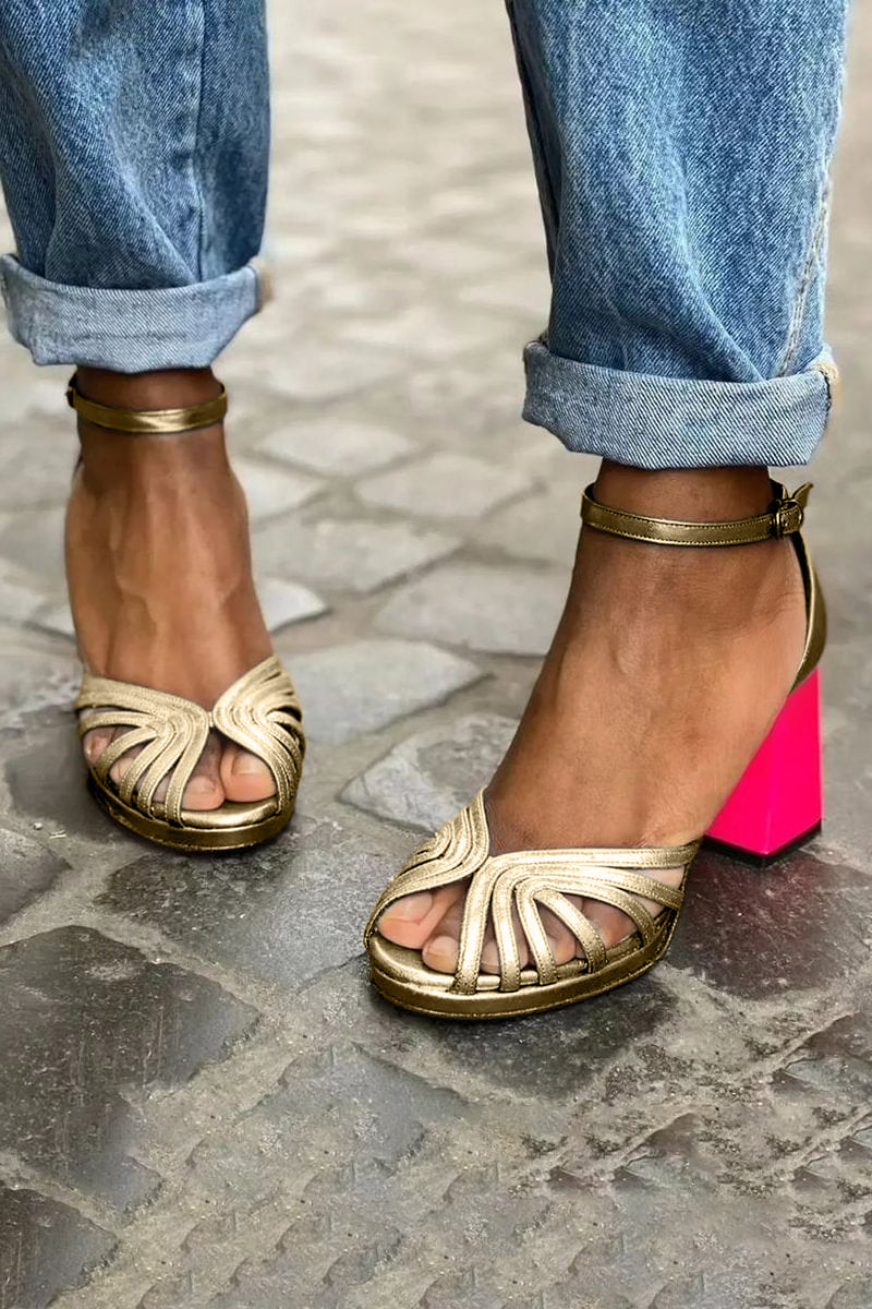 Damen Sandalen mit offenem Zehenbereich und Blockabsatz