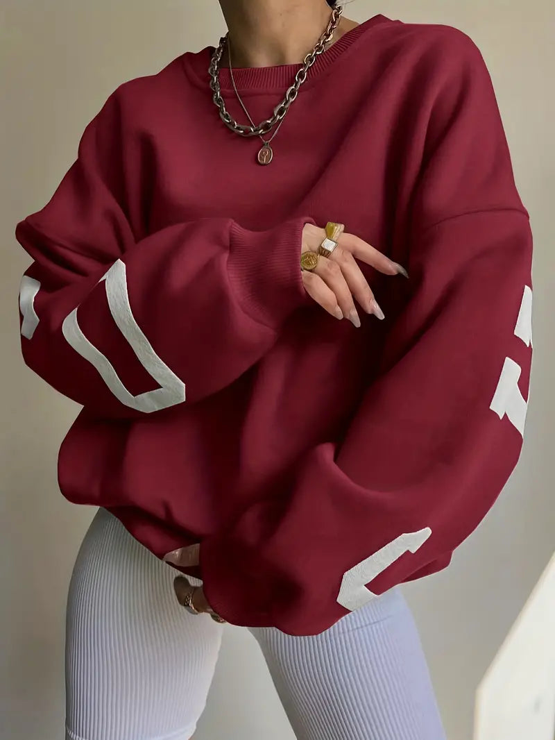 Sweat-shirt graphique oversize pour femme
